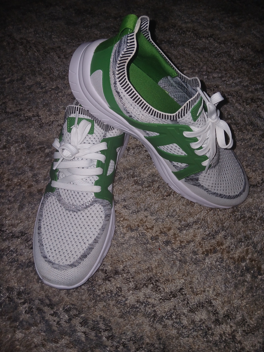 Avia White and Green Men's Athletic Sneakers